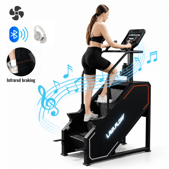 syedee Stair Machine with LED Screen, Stepmill Exercise Machine with 12 Workout Programs, 441 LBS Step Machine, 24-164 Steps/Minute(Black)