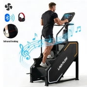 syedee Stair Machine with LED Screen, Stepmill Exercise Machine with 12 Workout Programs, 441 LBS Step Machine, 24-164 Steps/MinuteBlack