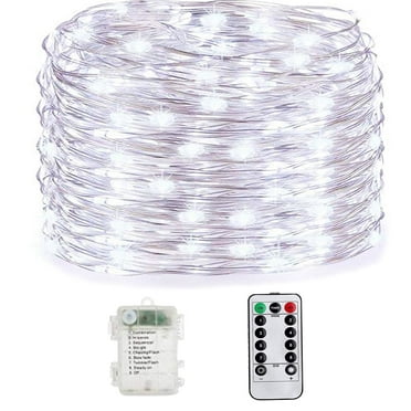 Syenll 33 ft 100 LED Fairy Lights with Remote Timer, Twinkle String Lights for Bedroom, Party, Christmas Decor, Cool White