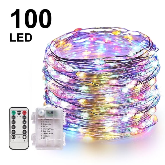 Syenll 33 ft 100 LED Fairy Lights with Remote Timer, Twinkle String Lights for Bedroom, Party, Christmas Decor, Multicolor