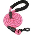 thumbnail image 1 of Syenll Rope Dog Leash, 5 ft Highly Reflective Threads Leash with Comfortable Padded Handle for Small Medium Large Dogs, Pink, 1 of 7