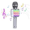 thumbnail image 1 of Syenll Kids Microphone, Wireless Microphone with LED Lights, Microphone Singing Toys Gifts for Kids and Adults, Silver, 1 of 9