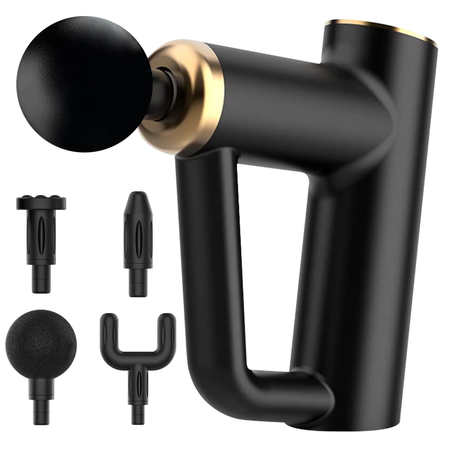 Syenll Massage Gun, Massage Gun Deep Tissue, Percussion Massage Gun with 4 Heads and 6 Speeds, Handheld Massager for Athletes Pain Relief, Black