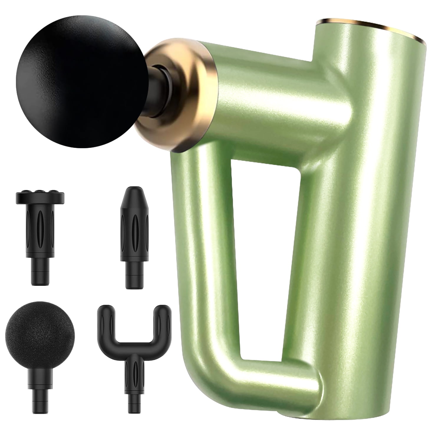 Syenll Massage Gun, Massage Gun Deep Tissue, Percussion Massage Gun with 4 Heads and 6 Speeds, Handheld Massager for Athletes Pain Relief, Green