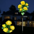 thumbnail image 1 of Syenll Solar Garden Light Outdoor, Solar Flower Lights with 5 Rose Flowers, LED Waterproof Solar Lights for Patio Yard Pathway, Yellow, 1 of 9