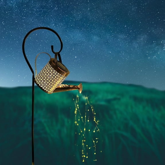 Syenll Solar Watering Can with Lights, Outdoor LED Solar Lights, Hanging Solar Garden Light with Shepherd Hook for Patio Yard Decor