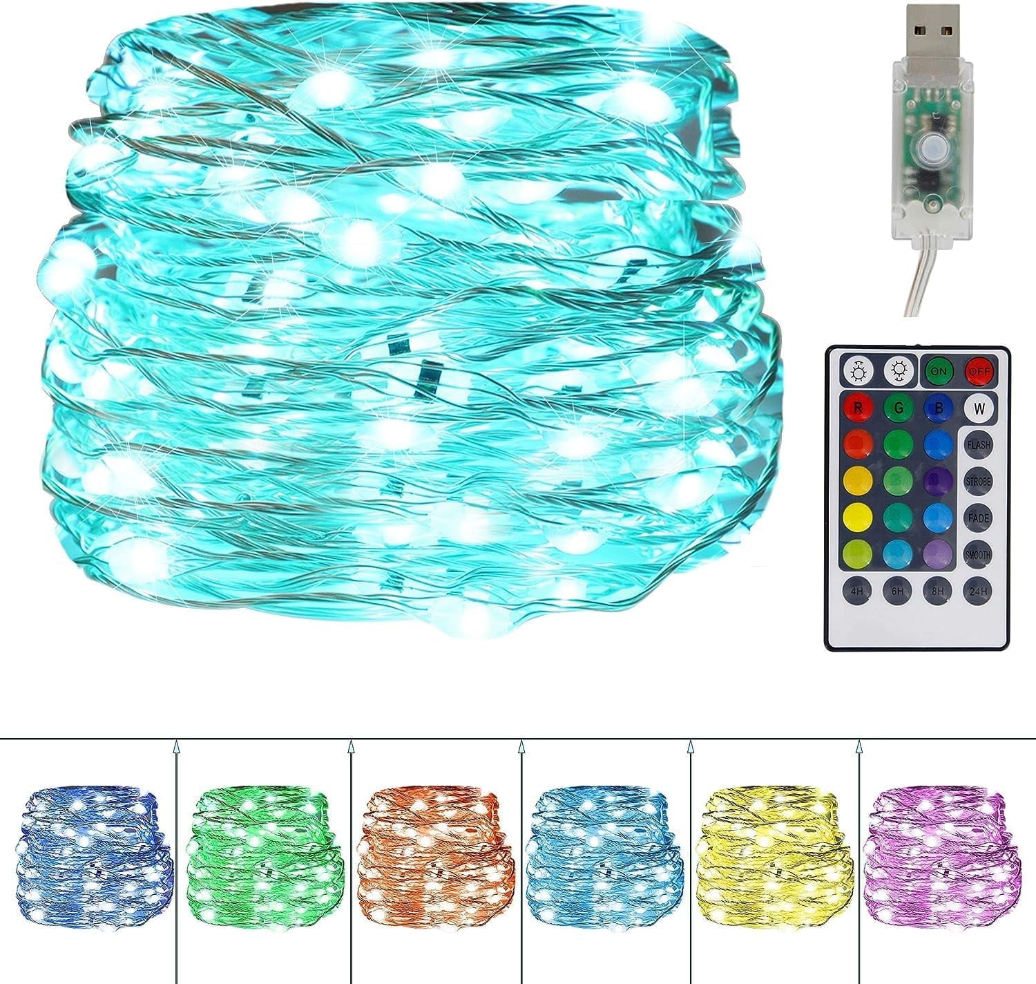 Syenll USB Fairy String Lights, 33FT 100 LED Twinkle String Lights with ...