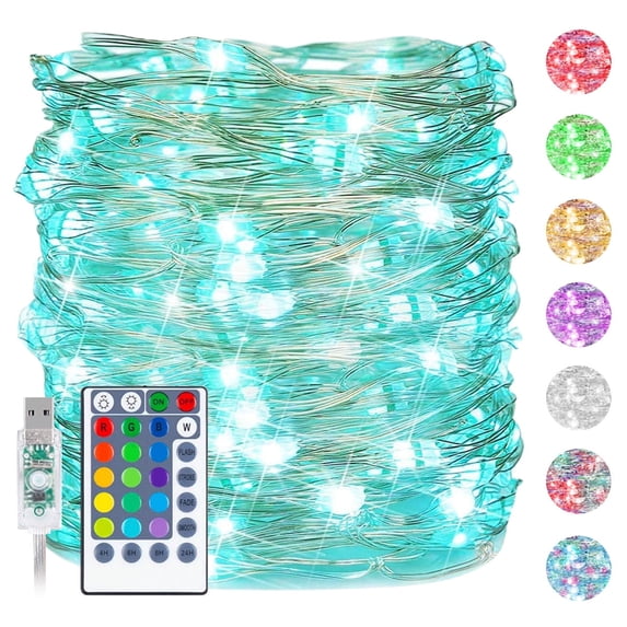 Syenll USB Fairy String Lights, 66FT 200 LED Twinkle String Lights with Remote Control for Bedroom Christmas Party Ceiling Decoration, 16 Colors