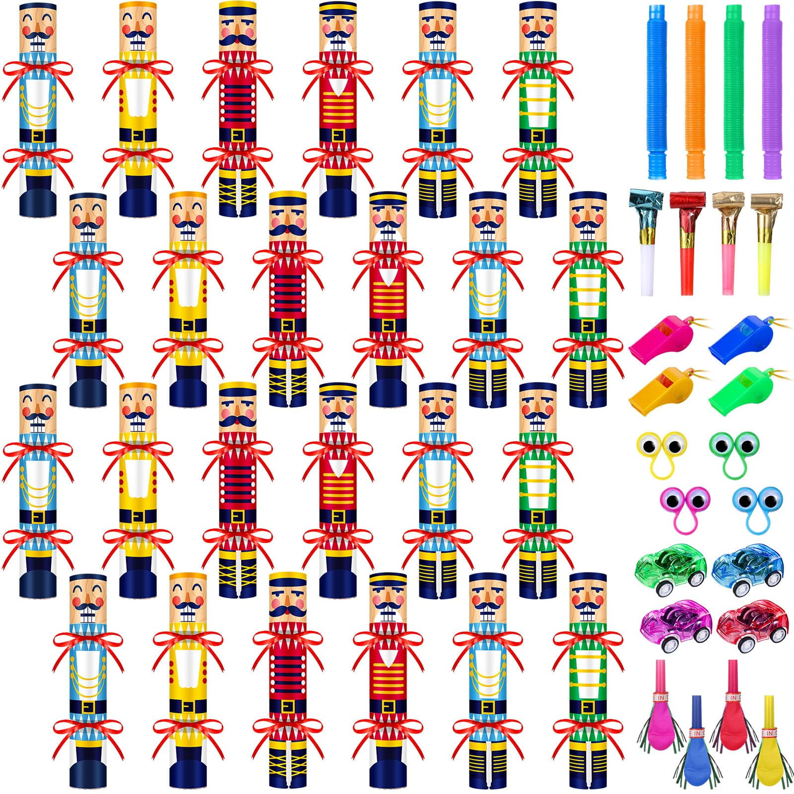 8 Stück Weihnachts Party Überraschungstüten - Mit Hut & Spielzeug