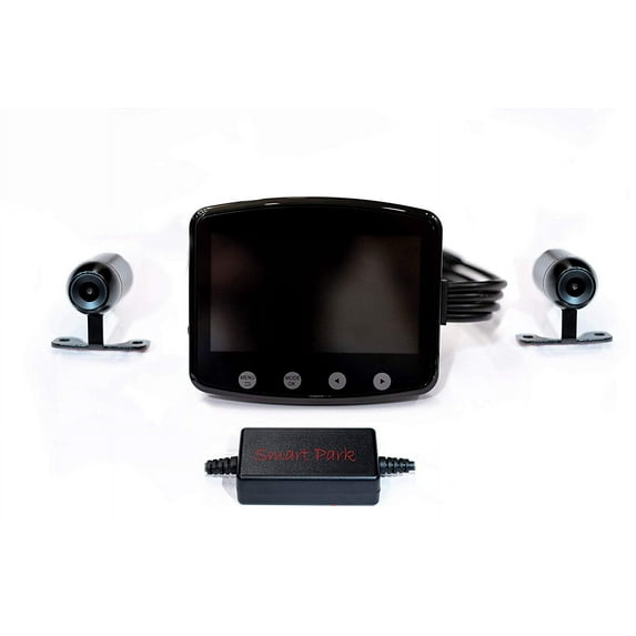 Sykik Rider RW3.0 Fully Waterproof Dual Camera System for Motorcycles with Large 4.5” Fully Waterproof Monitor, Smart Park and Wi-Fi..