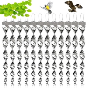 Zhourta 10 Pack Bird Deterrents for Outside Windproof Garden Reflective Scare Rods 360 Bird Deterrent Stakes with Mirror Flash