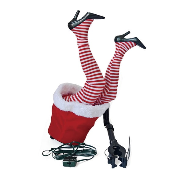 Sylchomon 12 Inch Santa Legs Christmas Decorations Bendable Fabric Filled Elf Legs for Tree Fireplace Wreath Car Holiday Ornament USB Battery Powered
