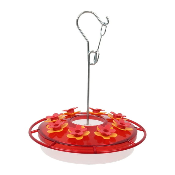 Sylchomon 12oz Hanging Hummingbird Feeder, Outdoor Hummingbird Feeders with 8 Feeding Flower Ports, Bird Nectar Leak-Proof Saucer Feeders for Garden Yard Patio