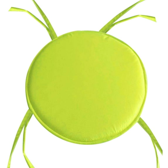 Sylchomon 15 Inch Outdoor All Weather Thick Cushion with Tie Strings, Round Chair Pad for Dining Stool, Fluffy Tufted Patio Chair Cushions