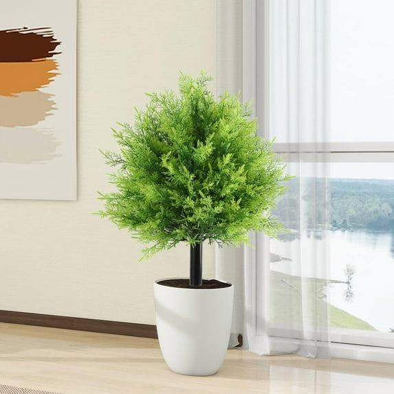 Sylchomon Artificial Topiary Tree Outdoor Decoration Faux Ground Plants Front Door Greenery No Maintenance Home Durable Weatherproof Simulation Plants
