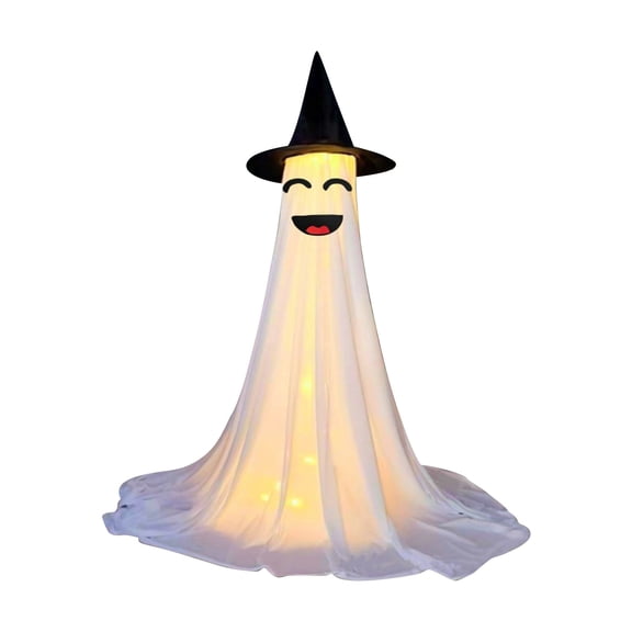 Sylchomon Halloween Ghost Decor Remote Control LED Lights Adjustable Scary Fabric Adjustable Height Up to 2.1M for Yard Party Multiple Fun Faces