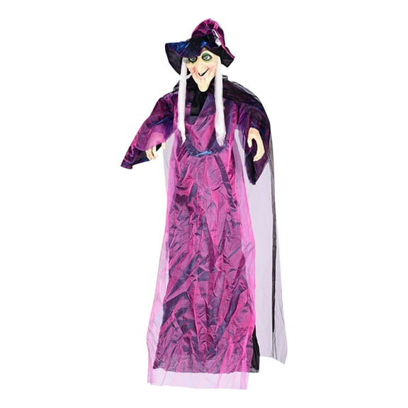 Sylchomon Halloween Voice Activated Electric Witch Toy Scary Indoor Outdoor Decoration Spooky Bar Party Prop for Home Haunted House Decor