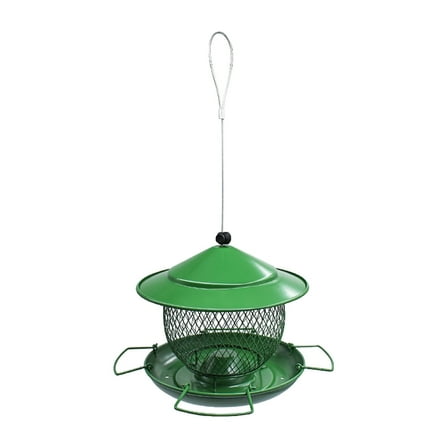 Sylchomon Metal Bird Feeders for Outside Hanging,Squirrel Proof Bird Feeder, 4.5 lb Capacity, 6 Perches, Heavy Duty Mesh Outdoors Birdfeeders for Cardinals, Finches-Green