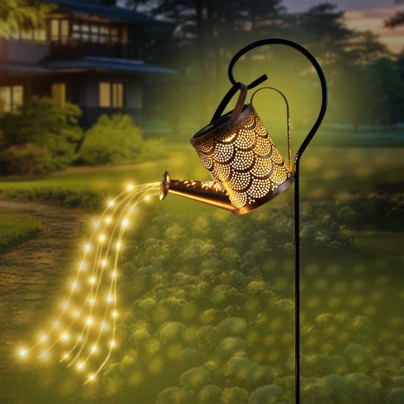 Zhourta Outdoor Solar Hollow Kettle Light, Waterproof Hanging Lantern Hanging Light, Auto Control Light for Charging and On Perfect for Garden Patio
