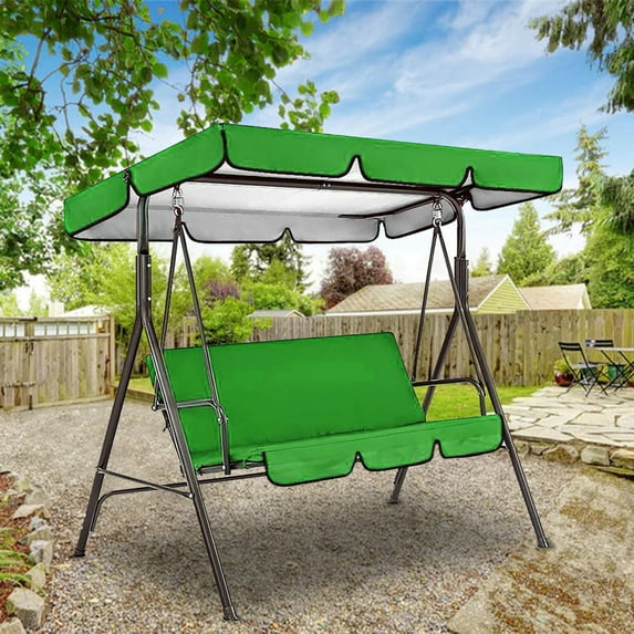 Sylchomon Oxford Fabric Porch Patio Swing Seat Cover Replacement, 56x47x7 Inch Sunproof Canopy and 59x59 Inch Seat Pad for Outdoor Garden Bench
