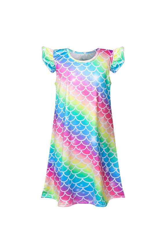 Little Girl's Unicorn Princess Nightgown & Sleepshirt, Rainbow