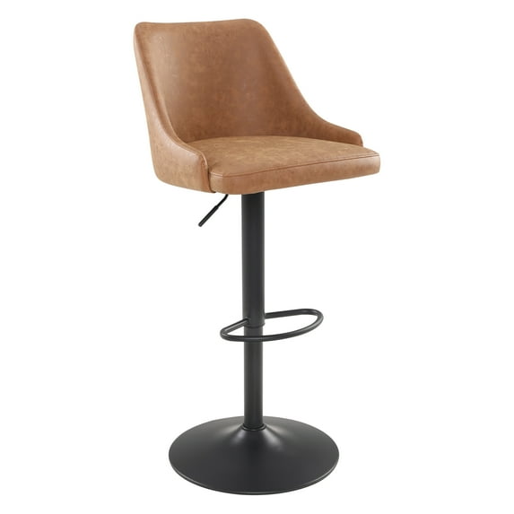 Sylmar Height Adjustable Stool in Sand Brown Faux Leather