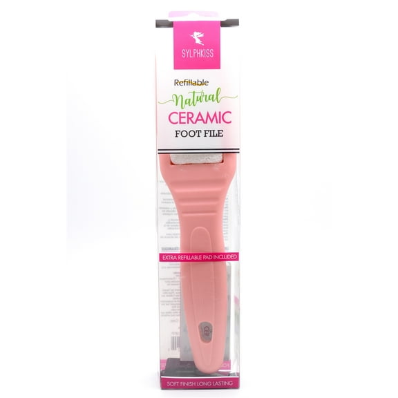 Sylphkiss Refillable Natural Ceramic Foot File, Extra Refil Pad included