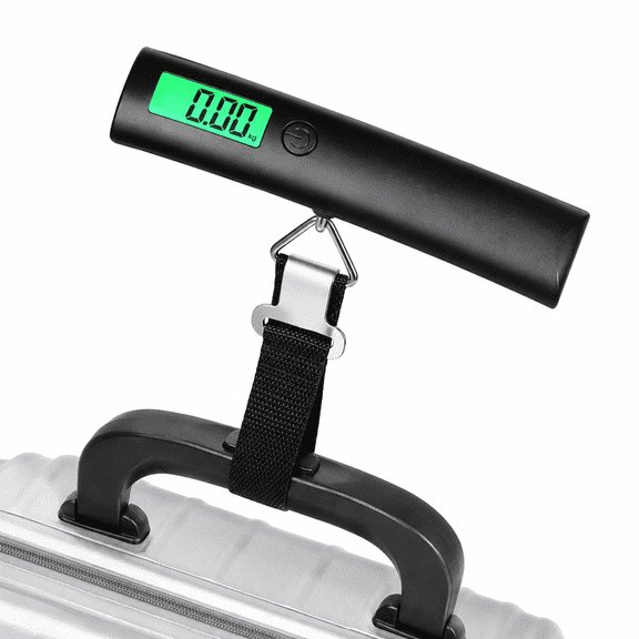 Syltano Digital Luggage Scale, 110 Lbs Portable Suitcase Weight Scale, Travel Scale with Hook for Baggage, Backlit Display, Easy to Use, Black