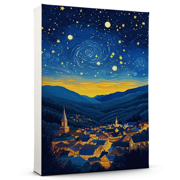 Sylva Travel Canvas Prints, North Carolina Starry Night Travel decor, Sylva Map Poster, North Carolina Travel Decor Artwork - 98AZ1338