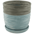 thumbnail image 1 of Sylvan Ceramic Planter with Attached Saucer - Cornflower - 5.5" x 5.5", 1 of 4