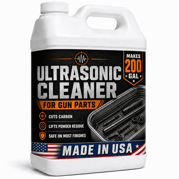 Sylvan Hills Ultrasonic Gun Cleaner Solution (1 Gallon) | Concentrated Firearm Cleaning Fluid | Makes Up to 200 Gallons | For Brass, Cases & Gun Parts | Removes Carbon & Powder | Made in USA
