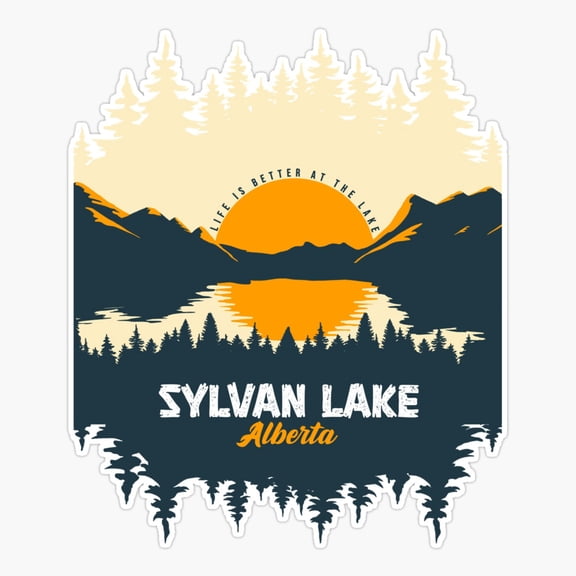 Sylvan Lake Alberta Mountain Pine Travel Vinyl Decal Sticker
