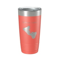 Sylvan Lake Map Tumbler Travel Mug Insulated Laser Engraved Coffee Cup Custer State Park South Dakota 20 oz Coral