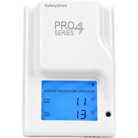 SafetySiren Pro4 Series (4th Gen) P4SU1 - Home Radon Gas Detector - USA Version pCi/L