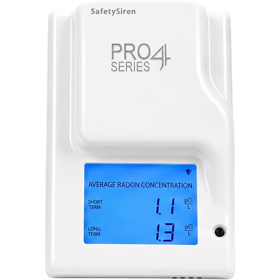 SafetySiren Pro4 Series (4th Gen) P4SU1 - Home Radon Gas Detector - USA Version pCi/L
