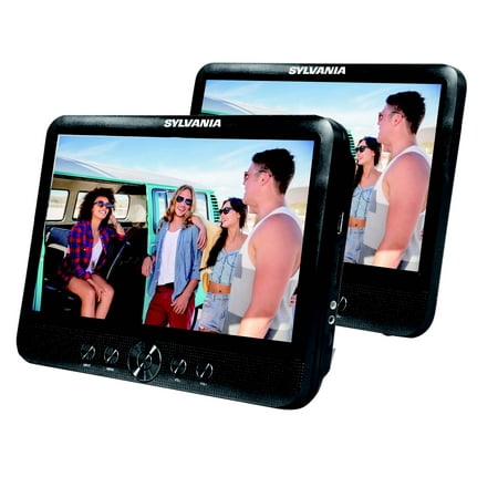 Sylvania 10.1" Dual Screen Portable DVD Media Player SDVD1082, Black