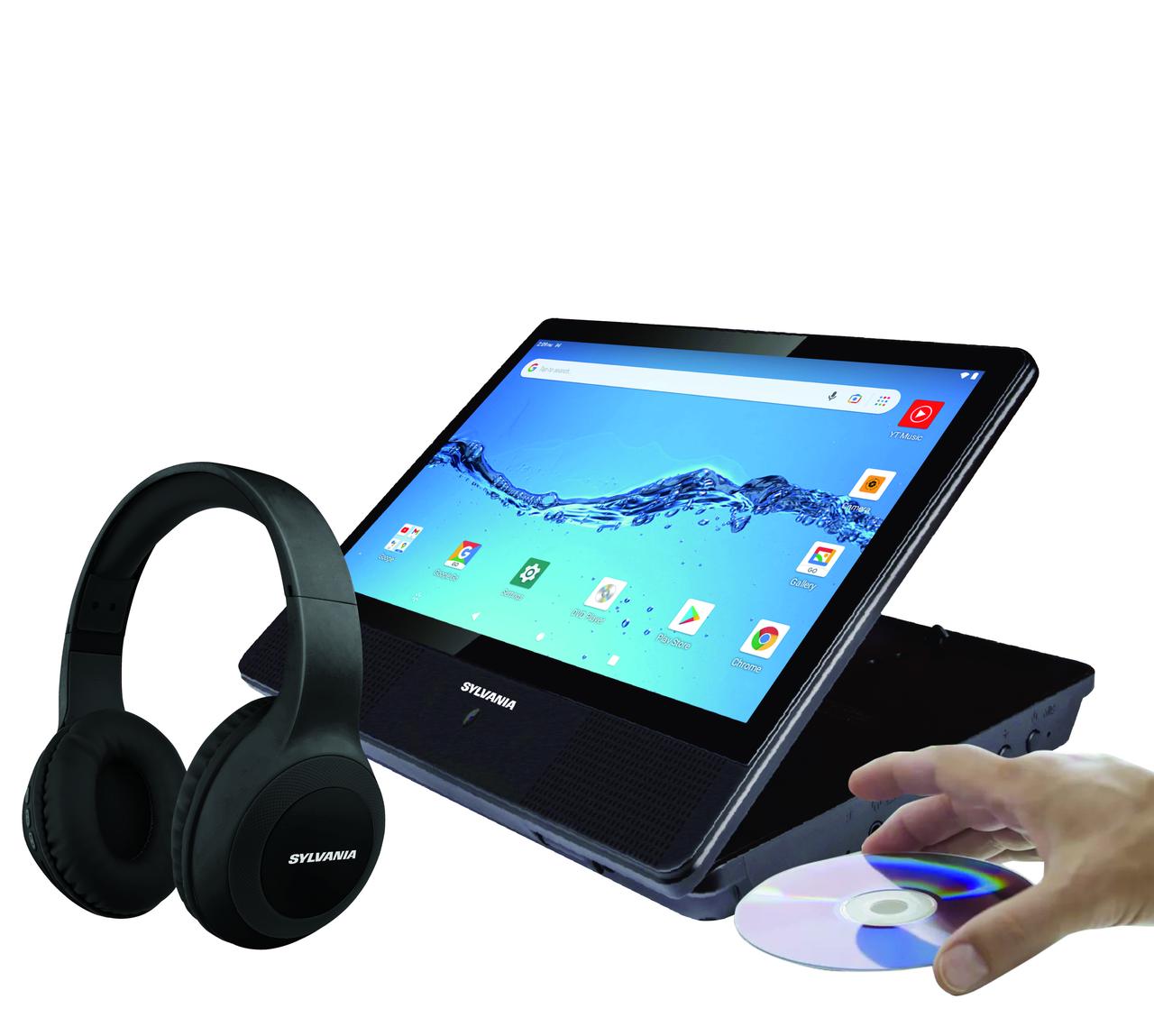Sylvania 10.1" Quad Core Tablet/Portable DVD Combo With Bluetooth Headphones, 1GB/16GB, Android 10, SLTDVD1024_Combo - image 1 of 6