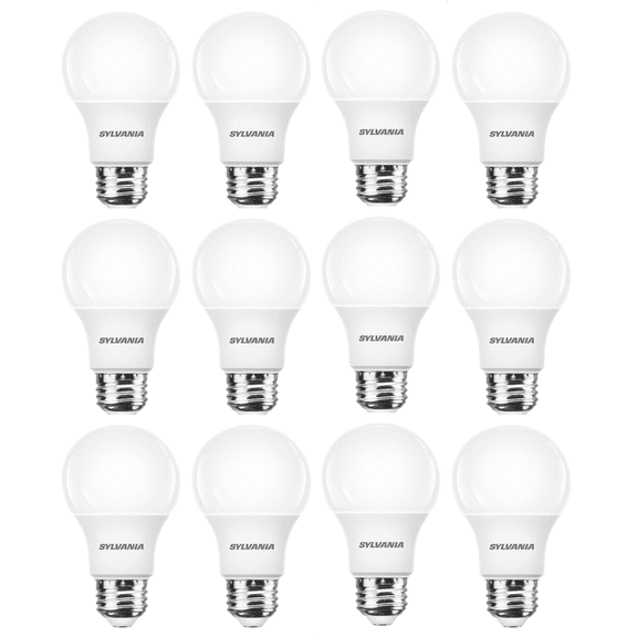 Sylvania 10 Year 40W Equivalent Daylight A19 LED Light Bulbs, 12 Pack
