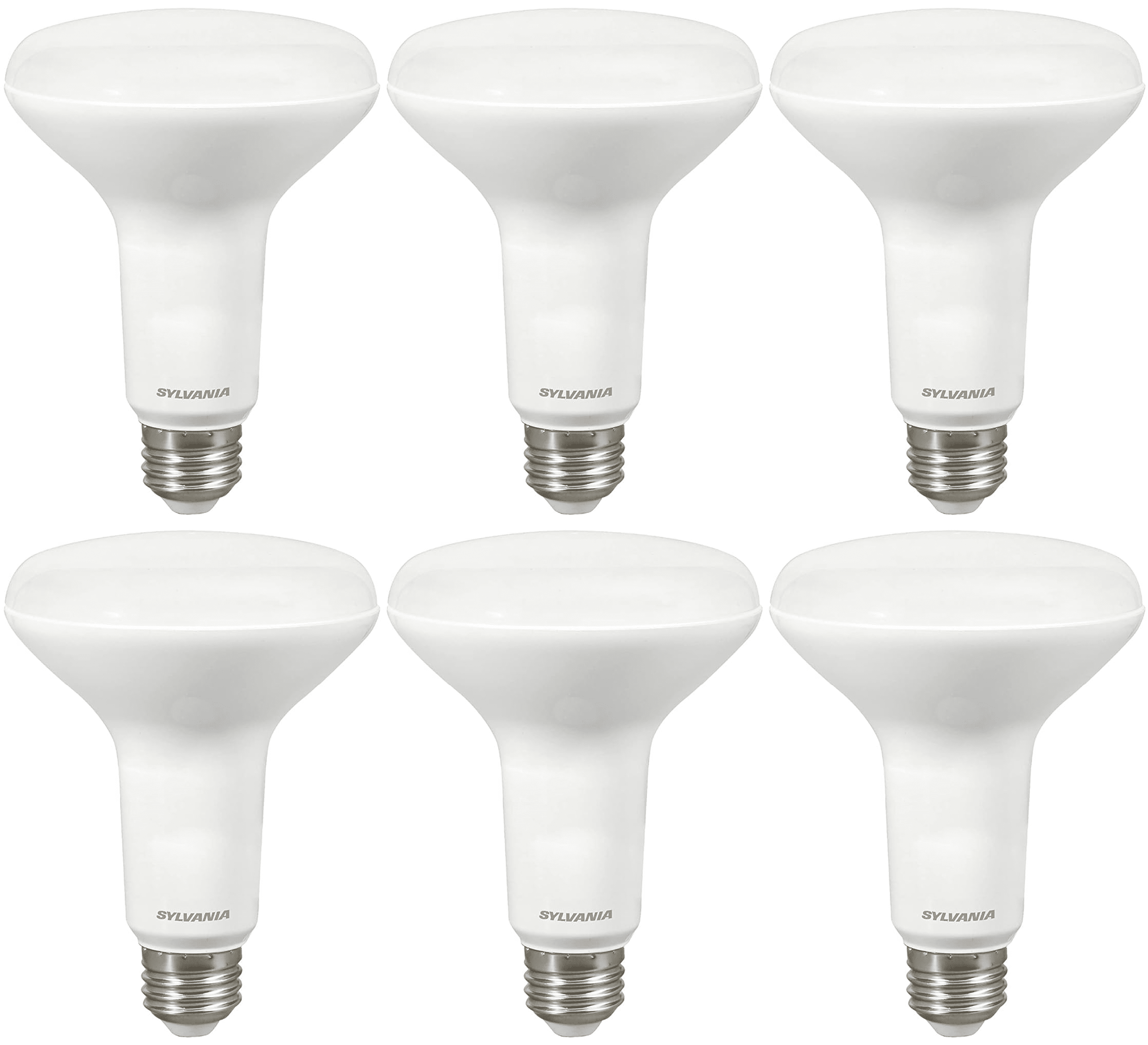 Sylvania 10 Year 65W BR30 LED Light Bulb, Soft White, 6 Pack