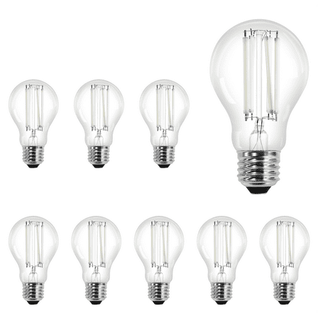 SYLVANIA 11.5W (100W Equivalent) Soft White General-Purpose Light Bulbs, A19, White Filament, Dimmable (8pk)