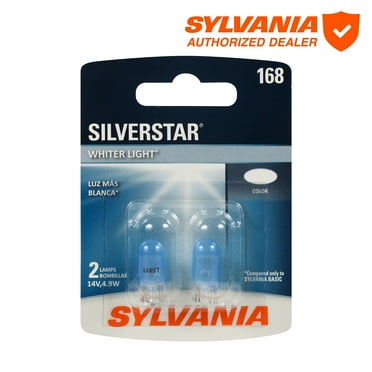Sylvania 168 SilverStar Automotive Mini Bulb, 2 Pack, Compatible with Multiple Cars