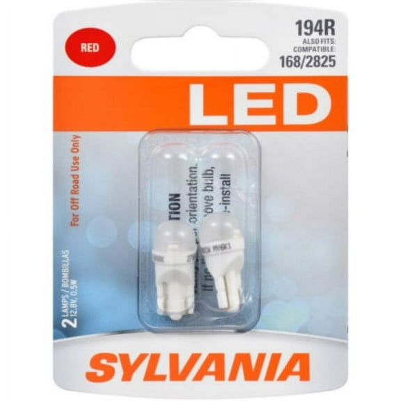 Sylvania 194 Red SYL LED Mini Bulb, Pack of 2