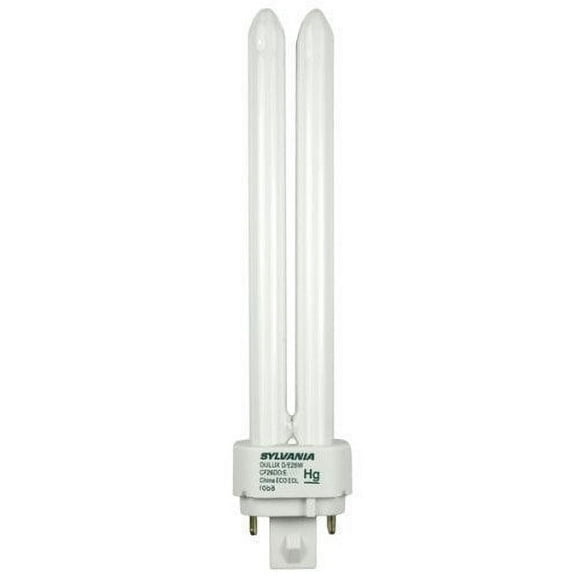 Sylvania 20673 12-Pack CF26DD/E/835 26-Watt Double Tube Compact Fluorescent Light Bulb, 3500k, 1710 Lumens, 82 CRI, T4 Shape, 4-Pin G24q-3 Base
