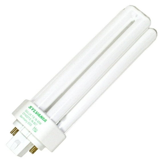 Sylvania 20871 4-Pack CF42DT/E/IN/835/ECO 42-Watt Triple Tube Compact Fluorescent Light Bulb, 3500K, 3200 Lumens, 82 CRI, T4 Shape, 4-Pin GX24-4 Base