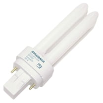 Sylvania 21120 4-Pack CF13DD/841/Eco 13-Watt Double Tube Compact Fluorescent Light Bulb, 4100K, 780 Lumens, 82 CRI, T4 Shape, GX23-2 Bi-Pin Base