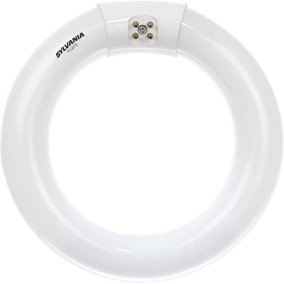 Sylvania 23537 6 Pack FC8T9 22 Watt 8 inch Fluorescent Circular Light Bulb, 3000K Bright White/Soft White, 1100LM, T9 Bulb, G10Q 4-pin base
