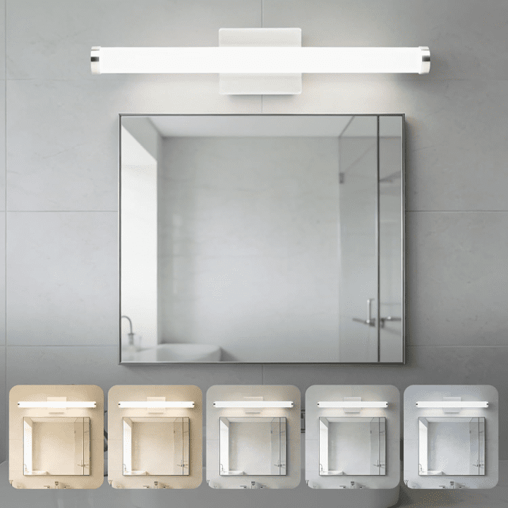Sylvania 24" Modern Vanity Lights for Bathroom, 22W, 5 CCT Select, Dimmable, Round Shape, Brush Nickel