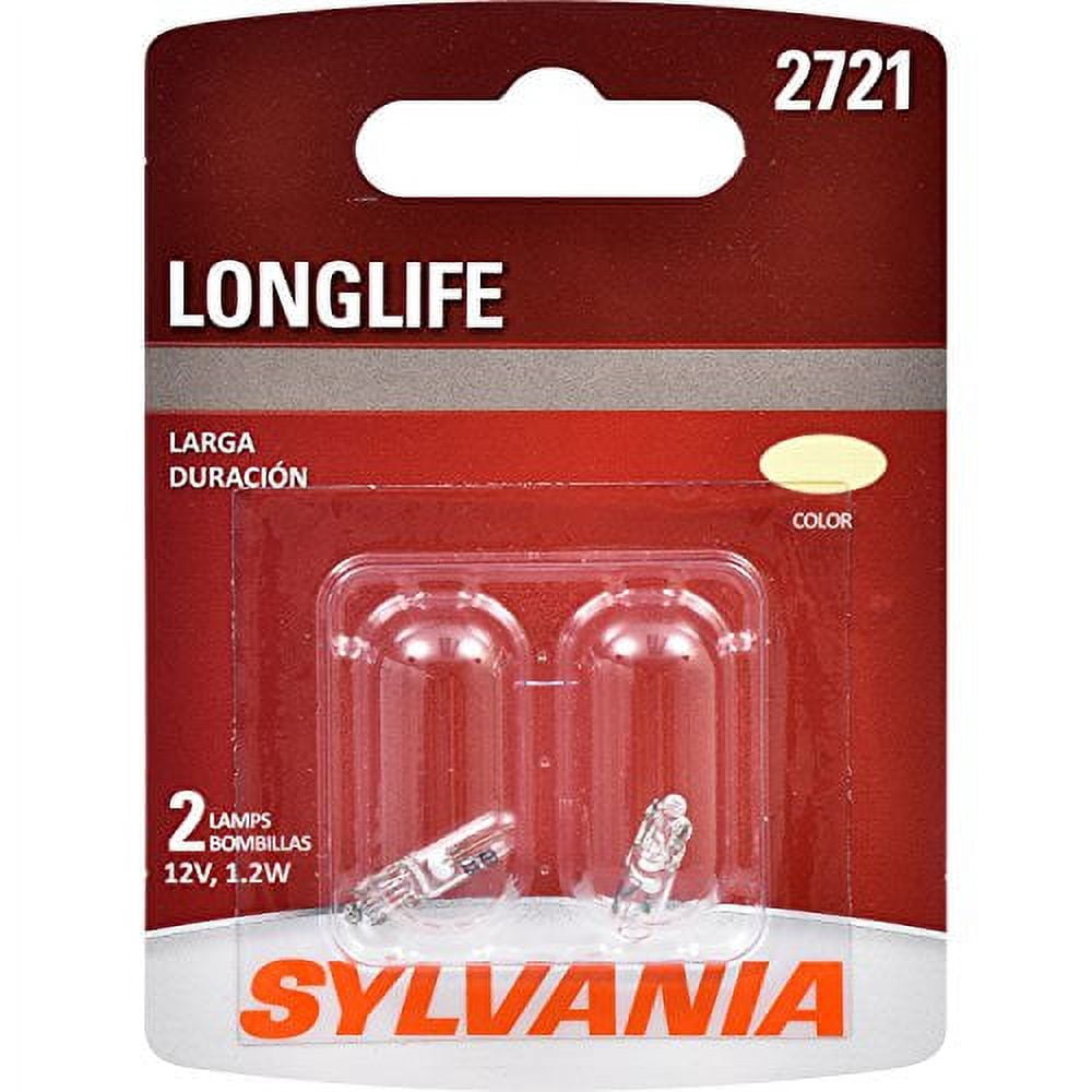 Sylvania 2721 Long Life Halogen Auto Mini Bulbs, Pack of 2.