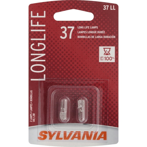 Sylvania 37 Long Life Halogen Auto Mini Bulbs, Pack of 2.