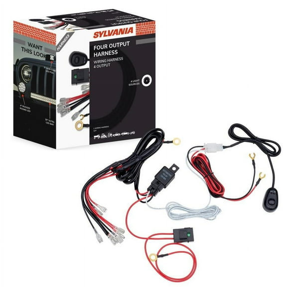 Sylvania 4 Output LED Light Bar and Pod Wiring Harness Kit, 1 pack, Compatible with Multiple Cars